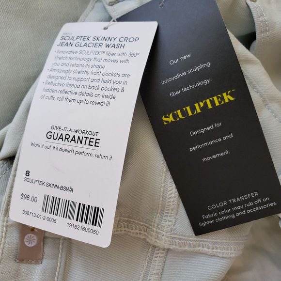 ATHLETA Sculptek Skinny Crop Jean Glacier Wash NWT - Picture 12 of 14